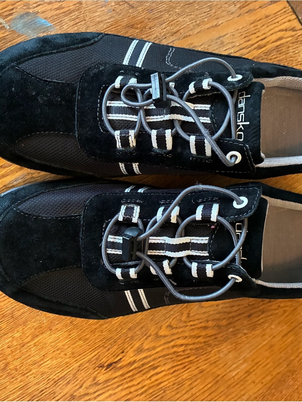 Dansko Black and White Women's Athletic Slip-On Sneakers